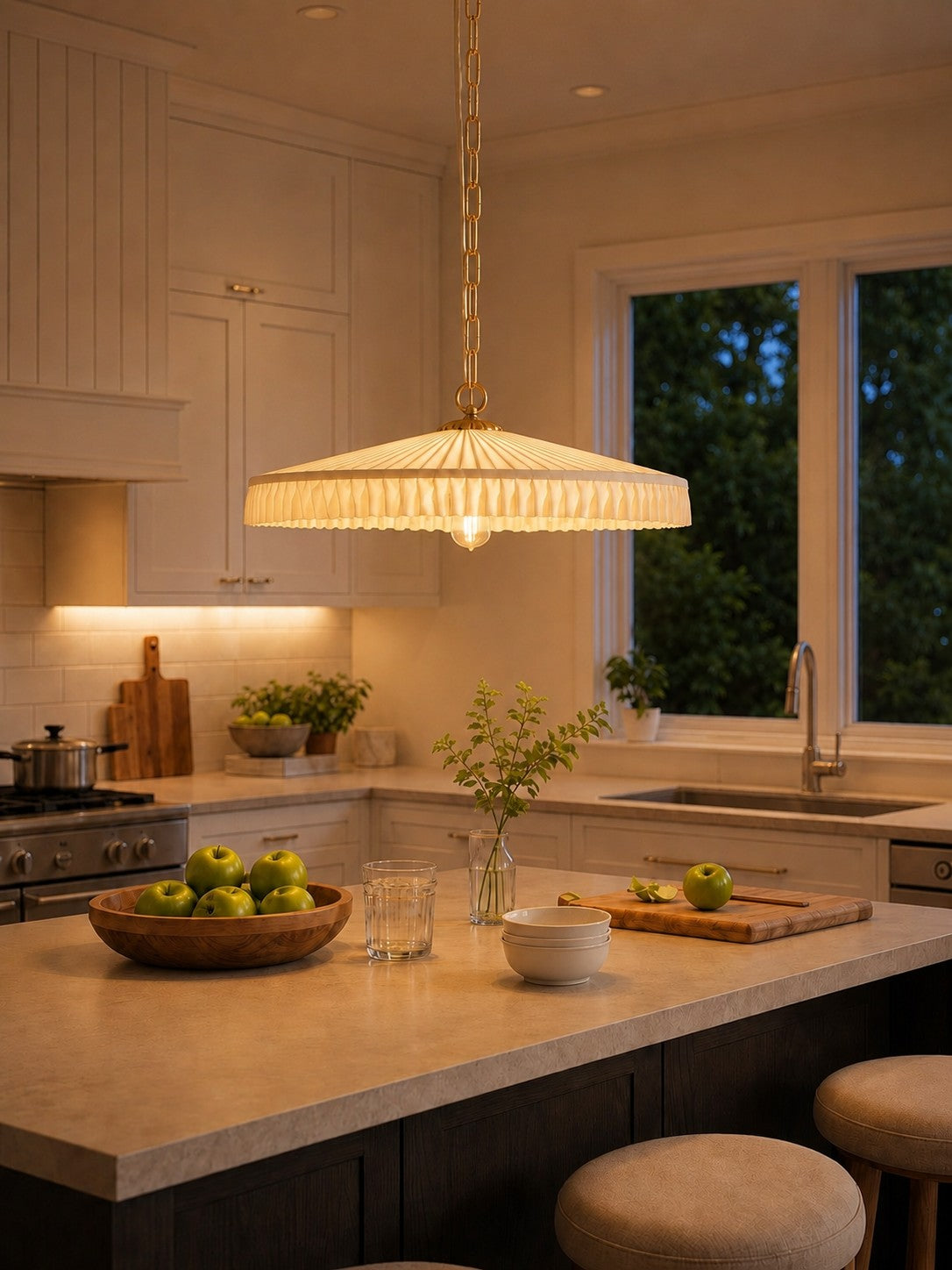 Brisa Pleated Silk Pendant Light