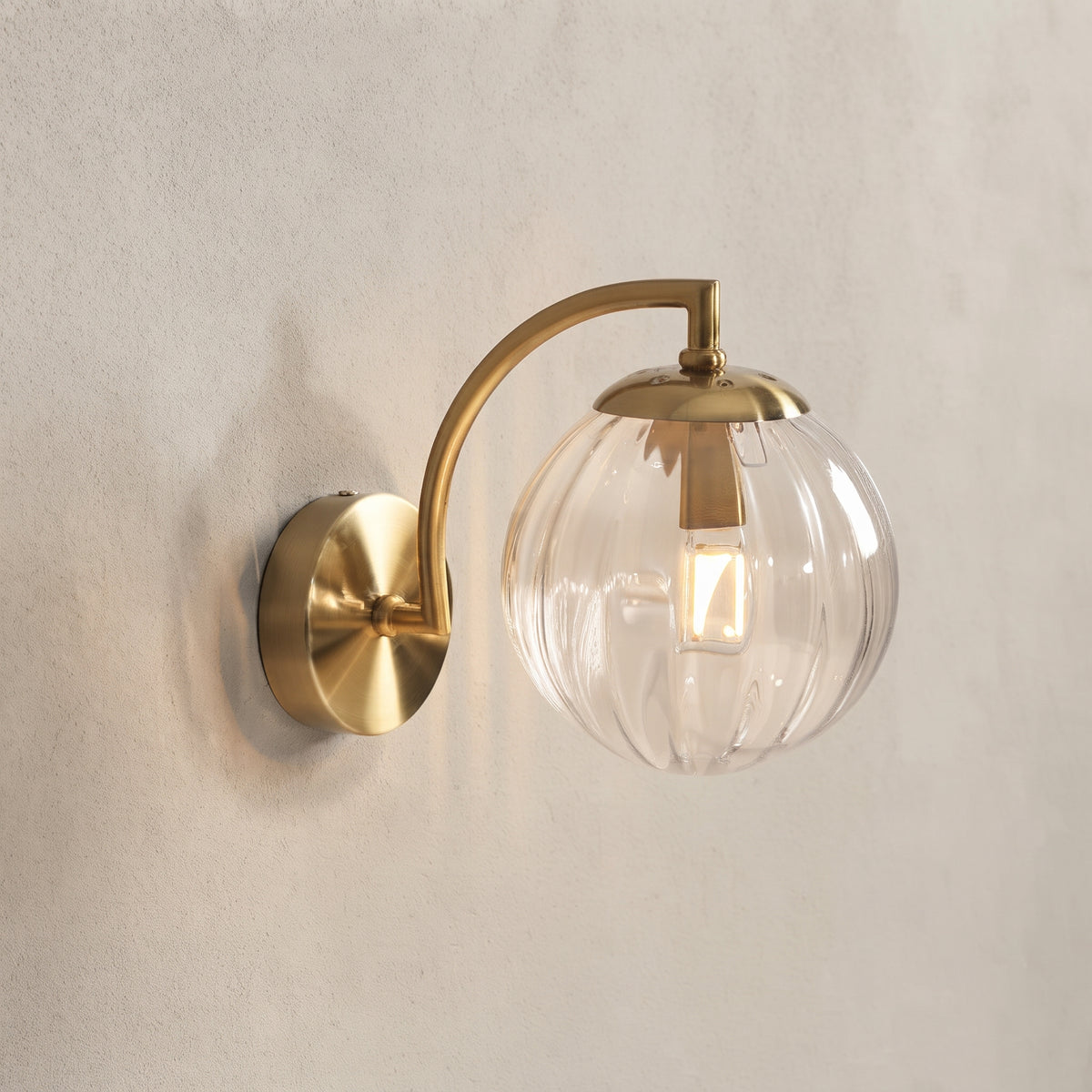 Fluta Ribbed Glass Wall Sconce