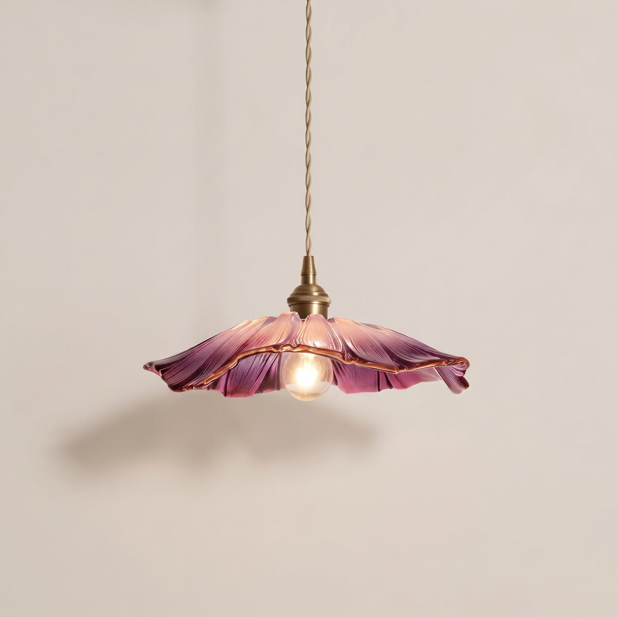 Florin Ribbed Glass Pendant Light