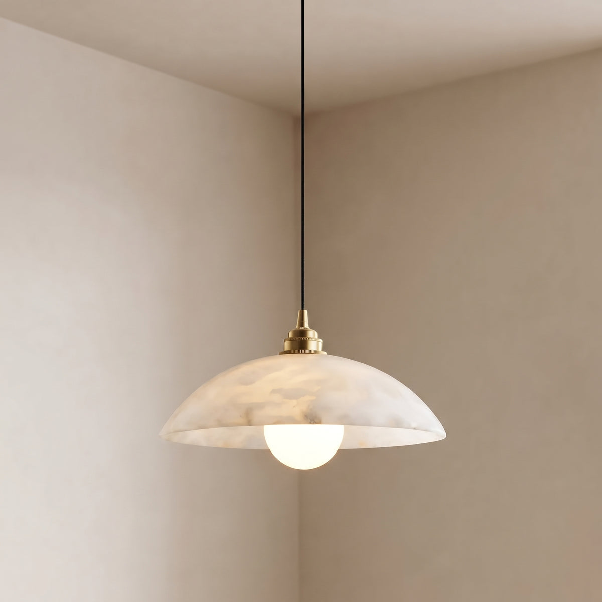 Domus Alabaster Dome Pendant Light
