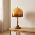 Ambra Walnut Glass Table Lamp