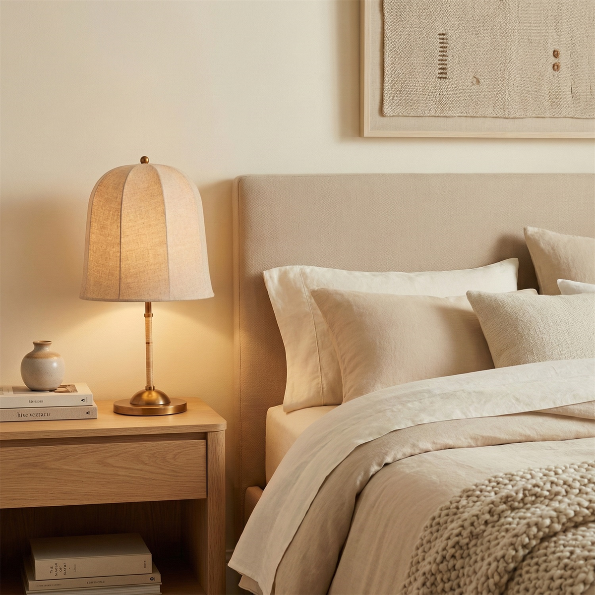 Lenno Gold Linen Table Lamp