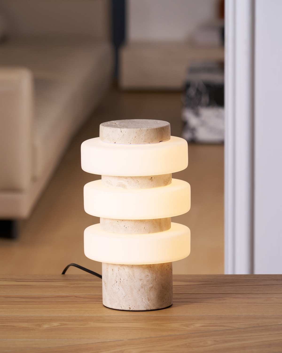 Tiero Travertine Table Lamp