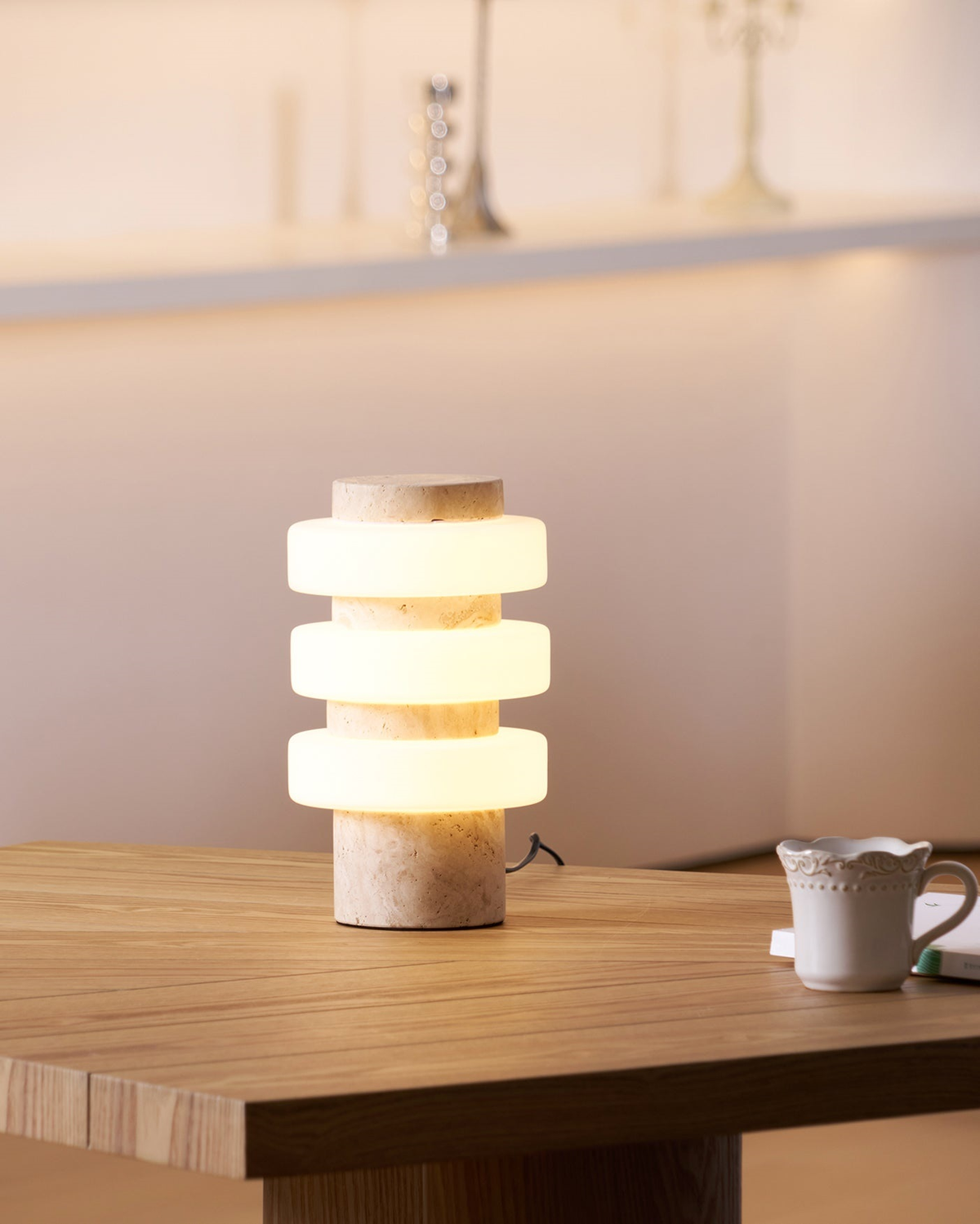 Tiero Travertine Table Lamp