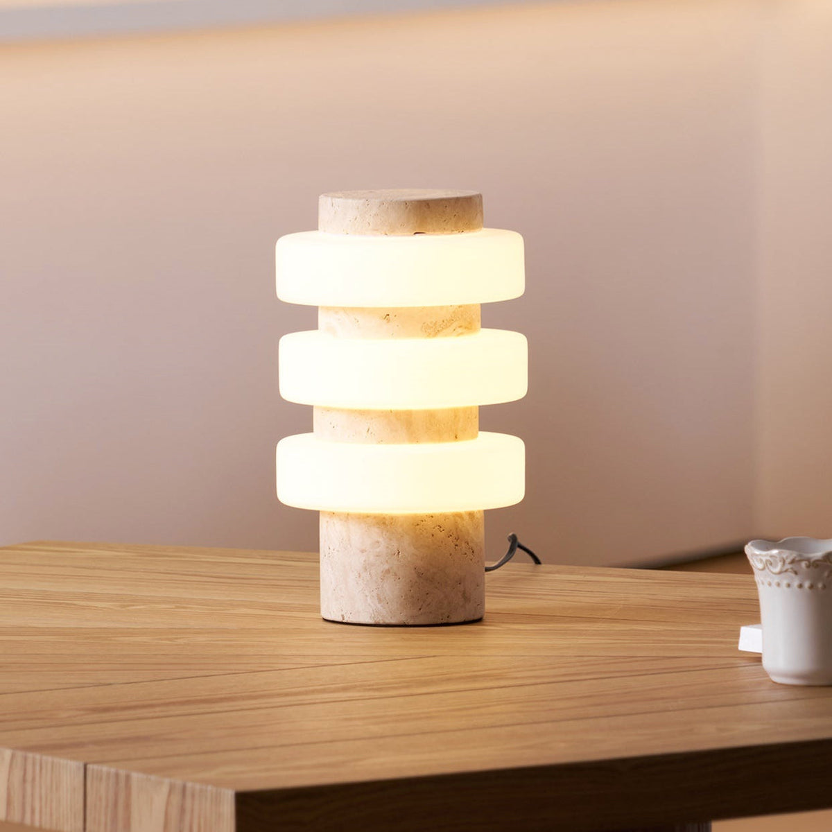 Tiero Travertine Table Lamp