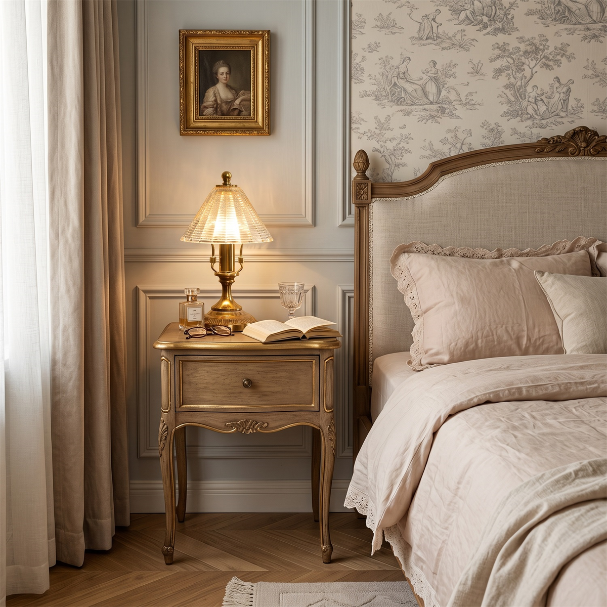 Dorin Brass Glass Table Lamp