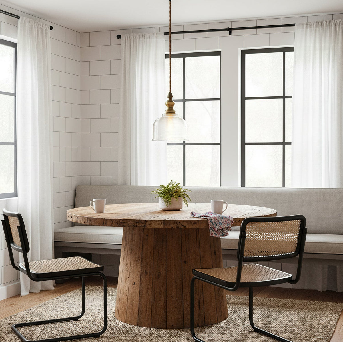 Brolo Brass Glass Pendant Light