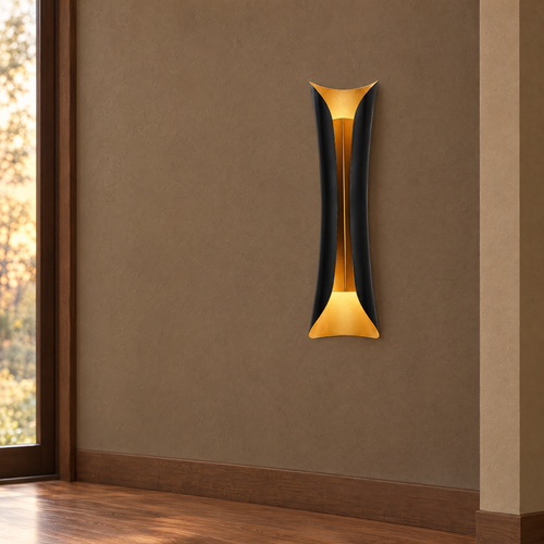 Black and Gold Curl Wall Sconce - Hero