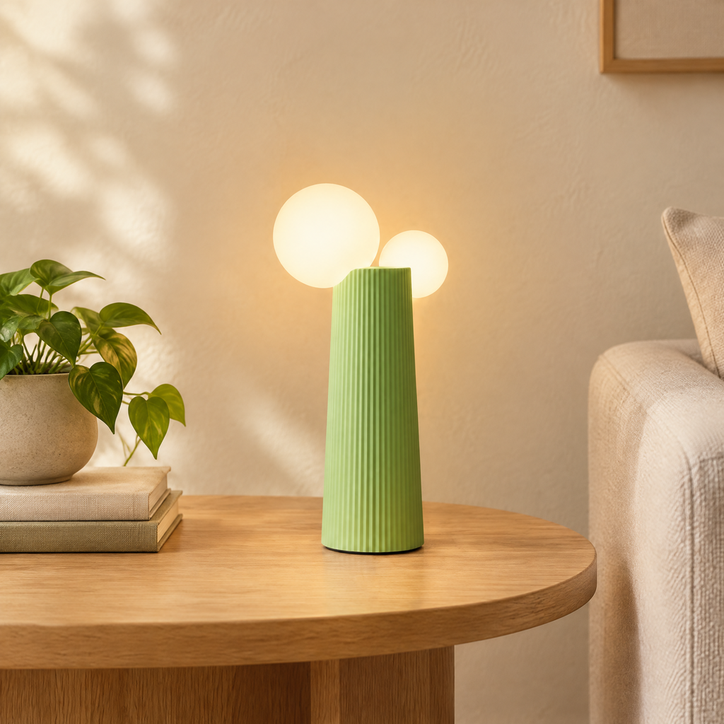 Bud Cordless Opal Table Lamp Hero - Green