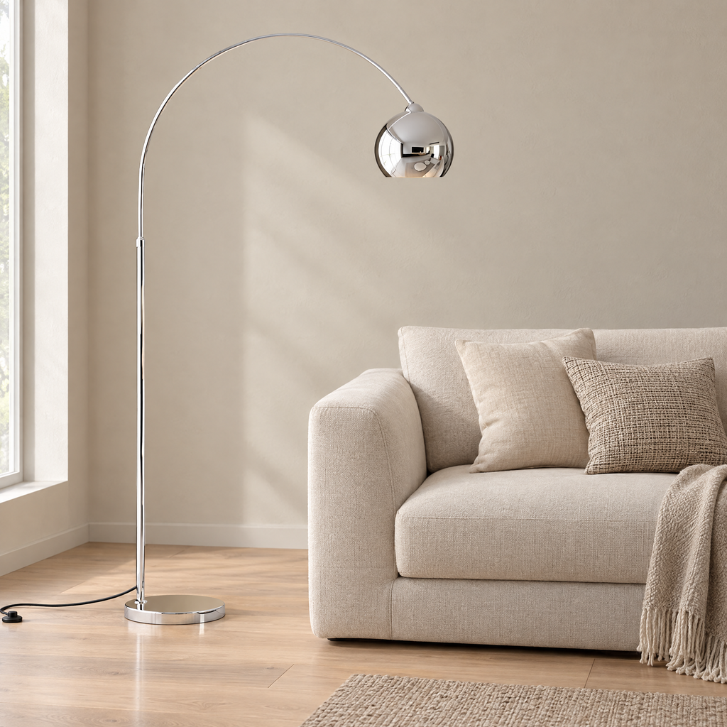 Chrome Arc Floor Lamp - Hero