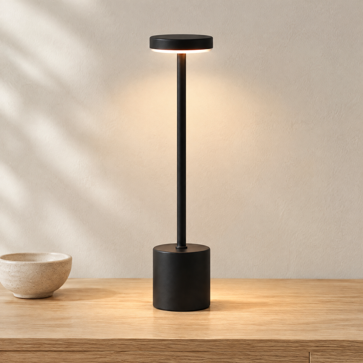 Cordless Rechargeable Table Lamp Hero - Black