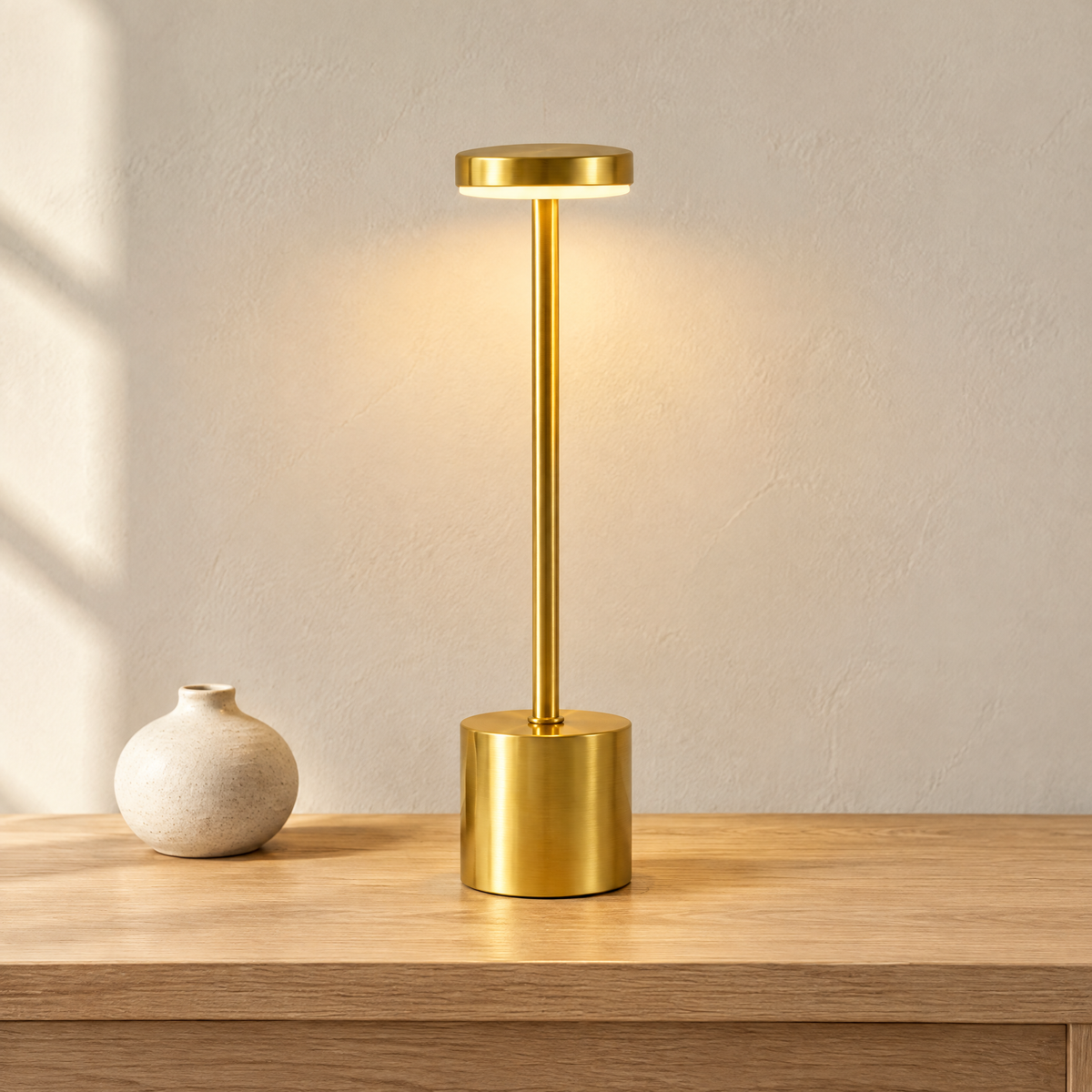 Cordless Rechargeable Table Lamp Hero - Gold