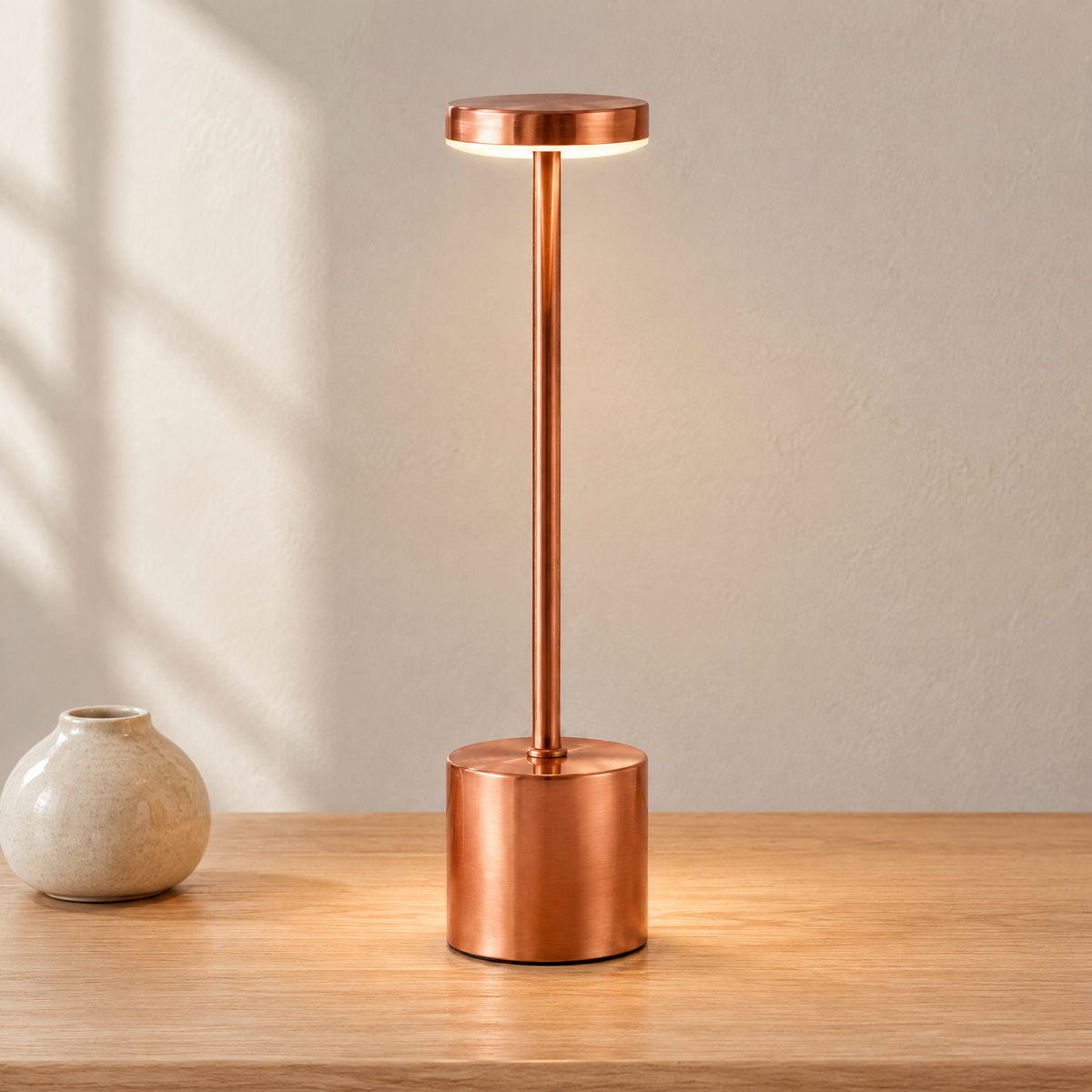 Cordless Rechargeable Table Lamp Hero - Rose Gold