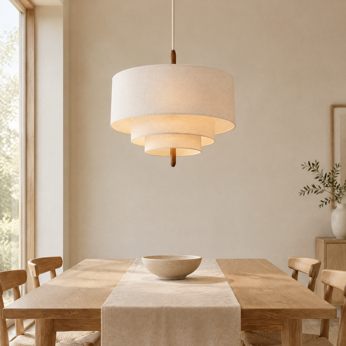Dan Layered Fabric Pendant Light Hero - D75cm
