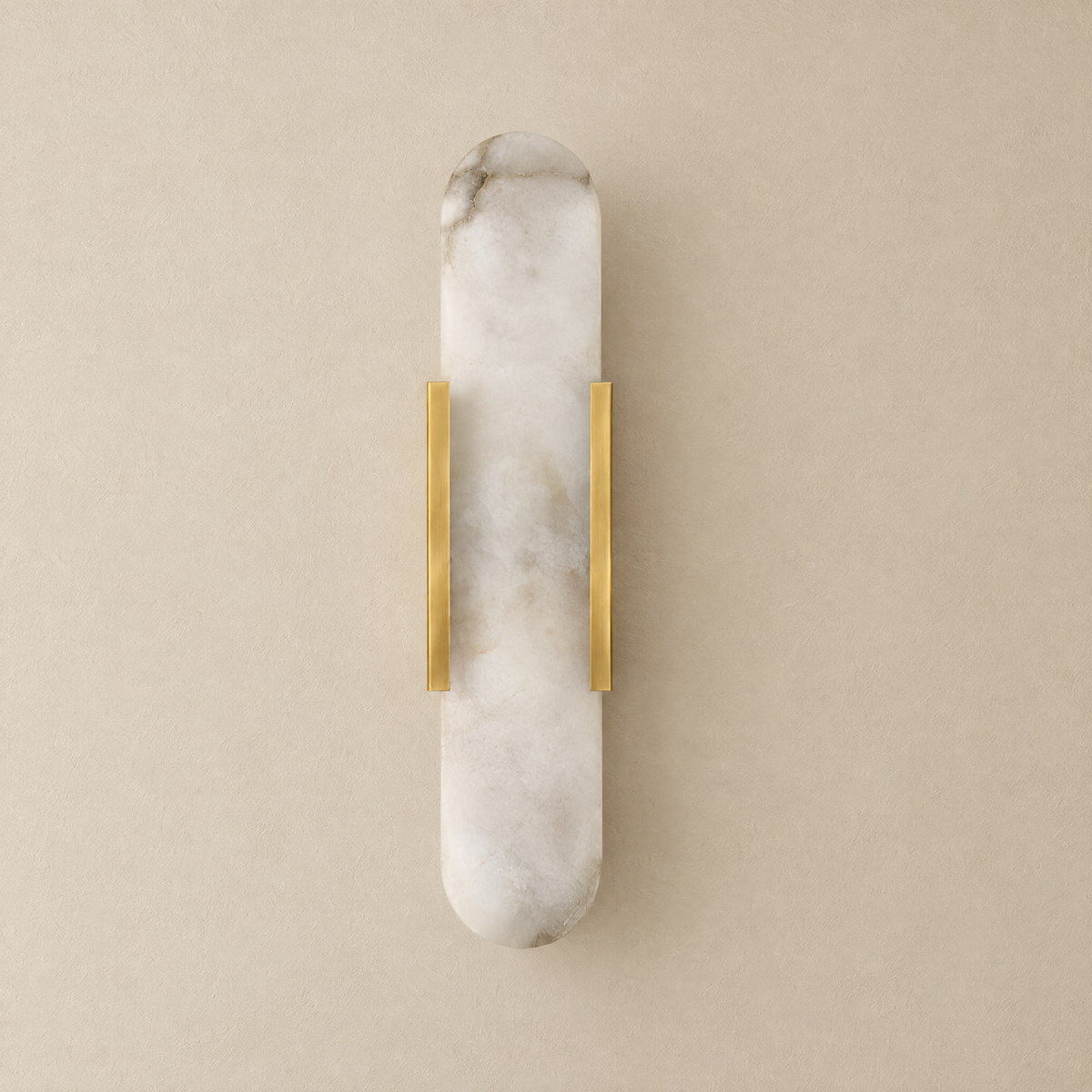 Elliptical Marble Wall Sconce - Gold - Hero