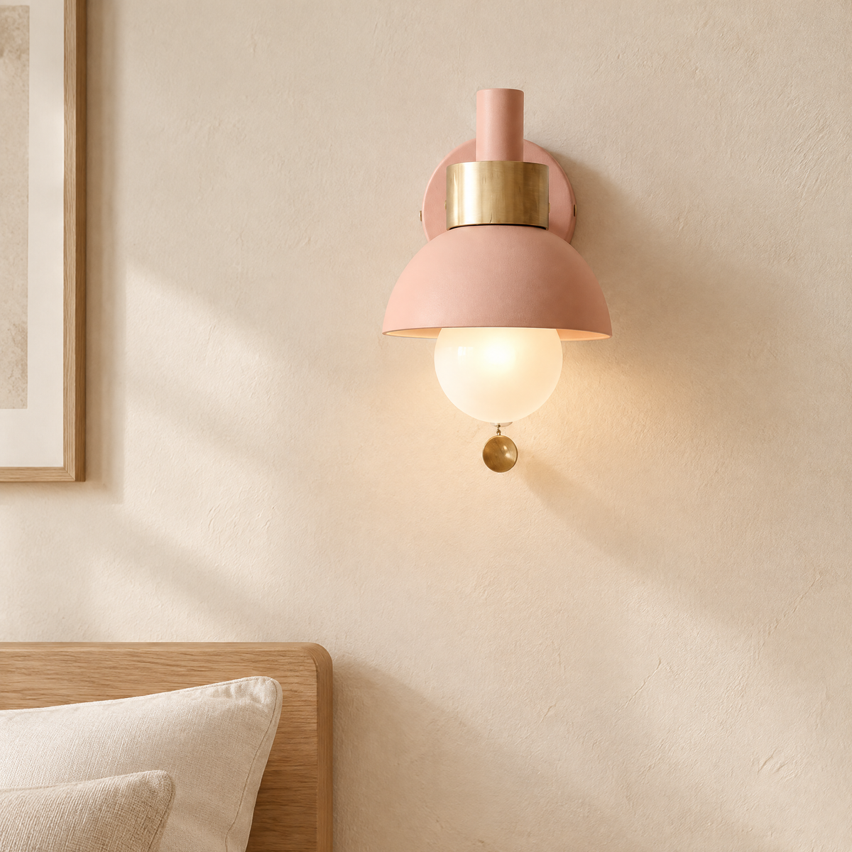 Globe Macaron Wall Sconce Berry Pink Hero 1