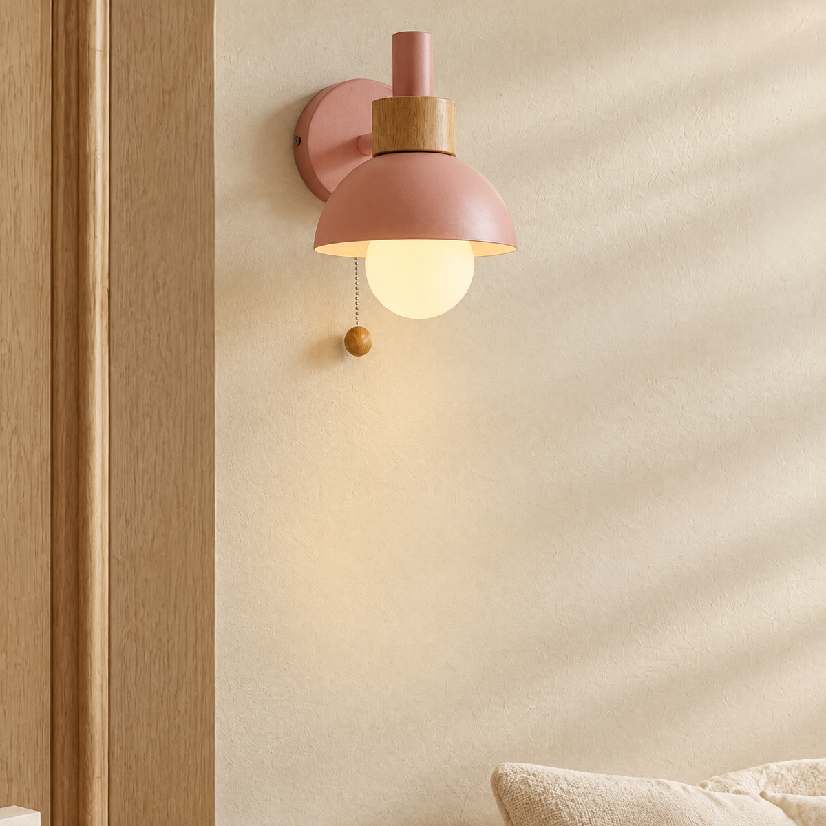 Globe Macaron Wall Sconce Berry Pink Hero 2