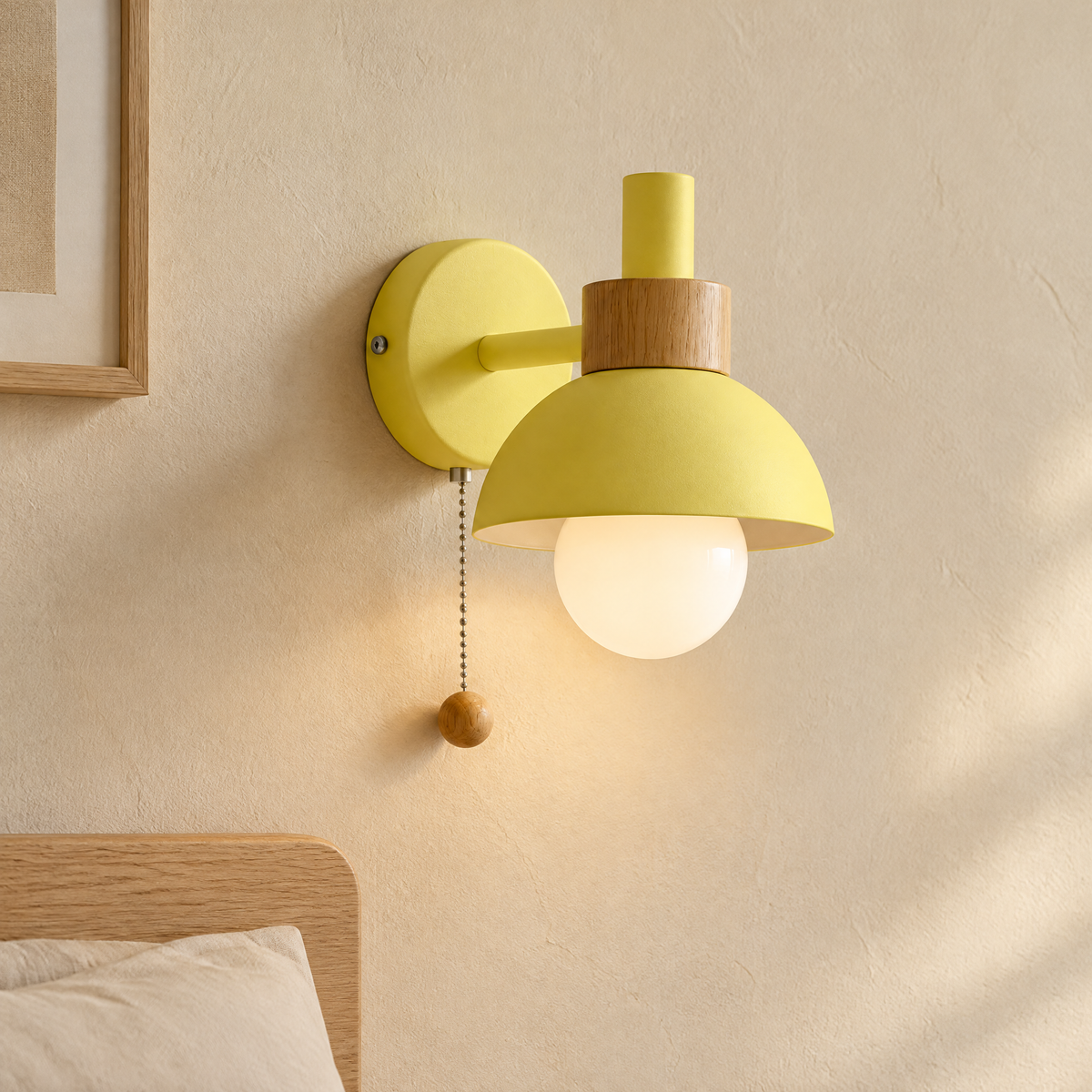 Globe Macaron Wall Sconce Lemon Yellow Hero 1