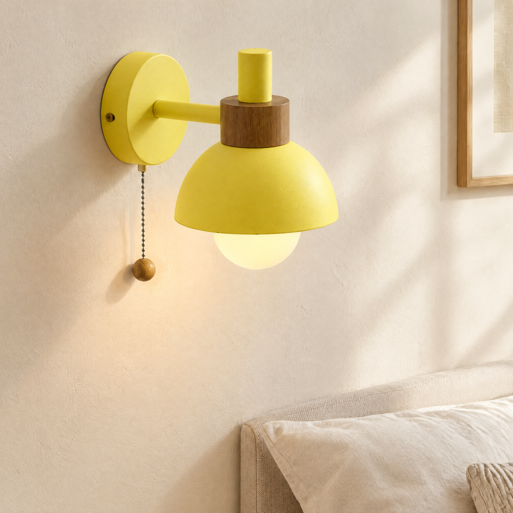 Globe Macaron Wall Sconce Lemon Yellow Hero 2