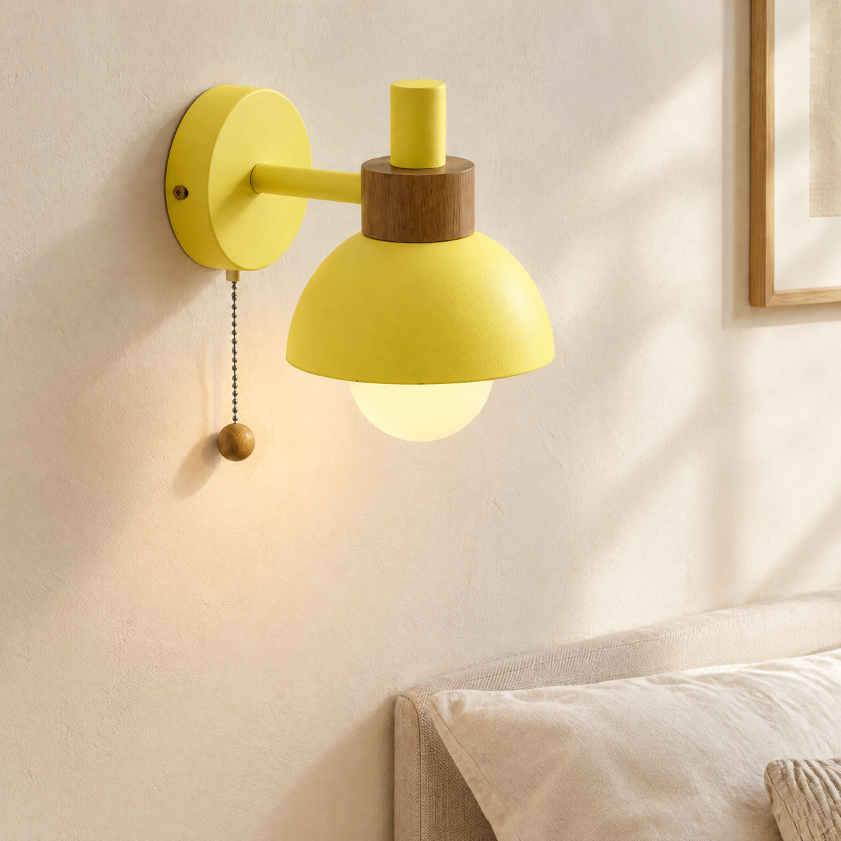 Globe Macaron Wall Sconce Lemon Yellow Hero 2