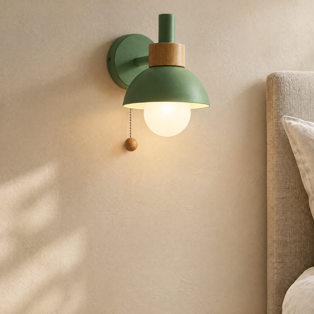 Globe Macaron Wall Sconce Mustard Green Hero 2