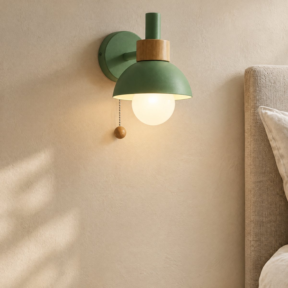 Globe Macaron Wall Sconce Mustard Green Hero 2