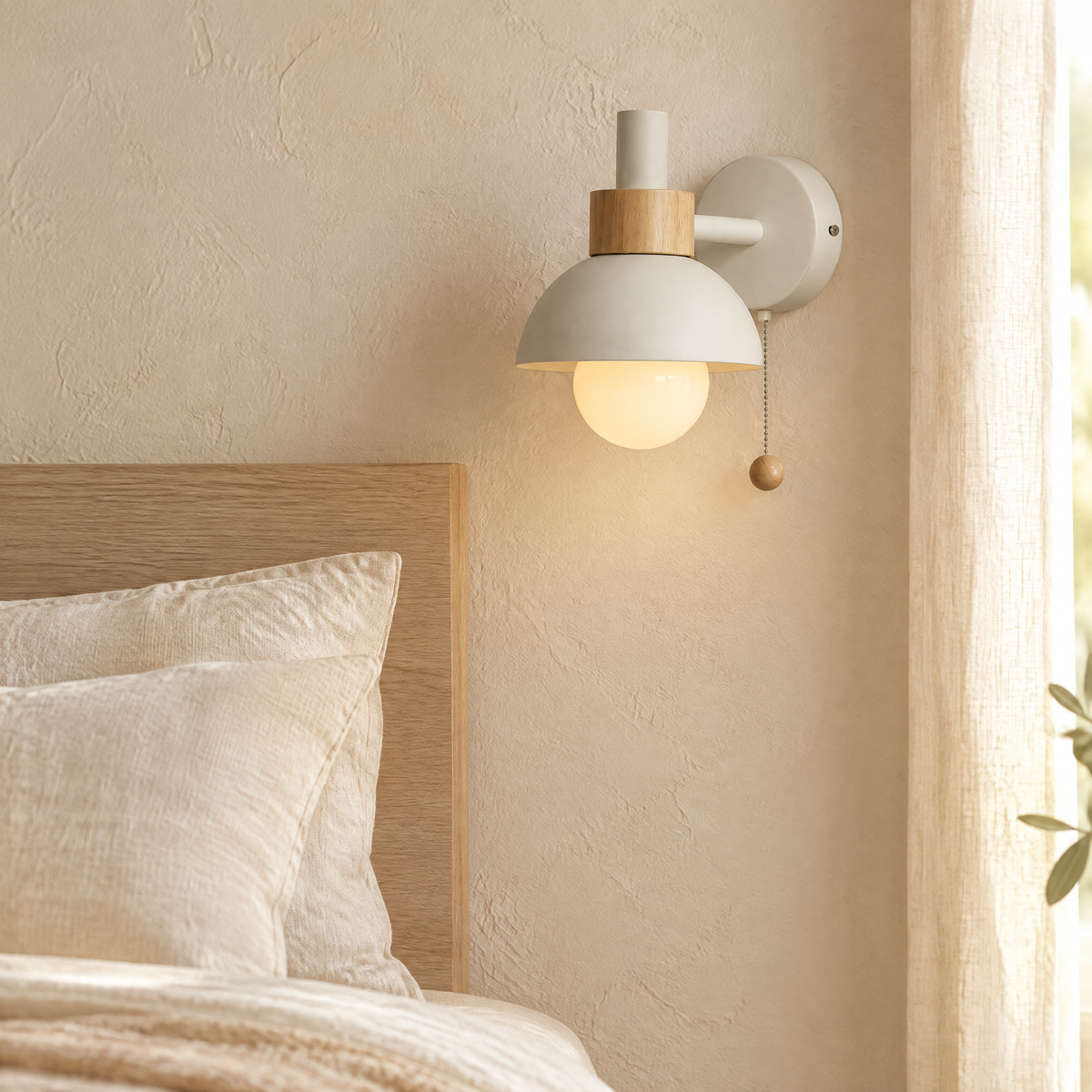 Globe Macaron Wall Sconce Sand White Hero 1