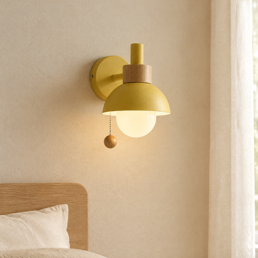 Globe Macaron Wall Sconce Wheat Yellow Hero 2
