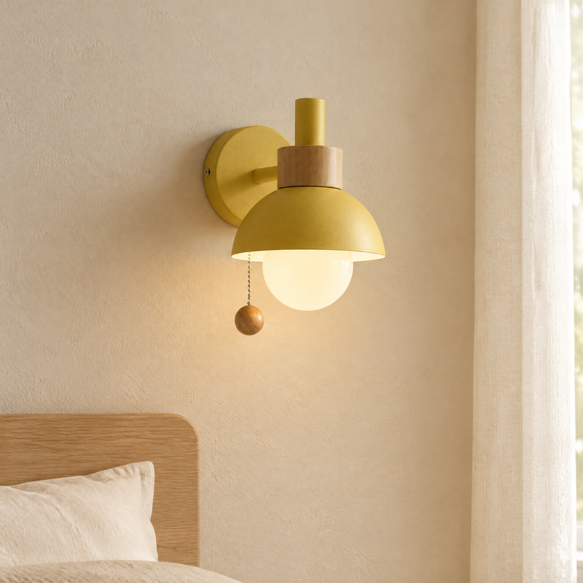 Globe Macaron Wall Sconce Wheat Yellow Hero 2