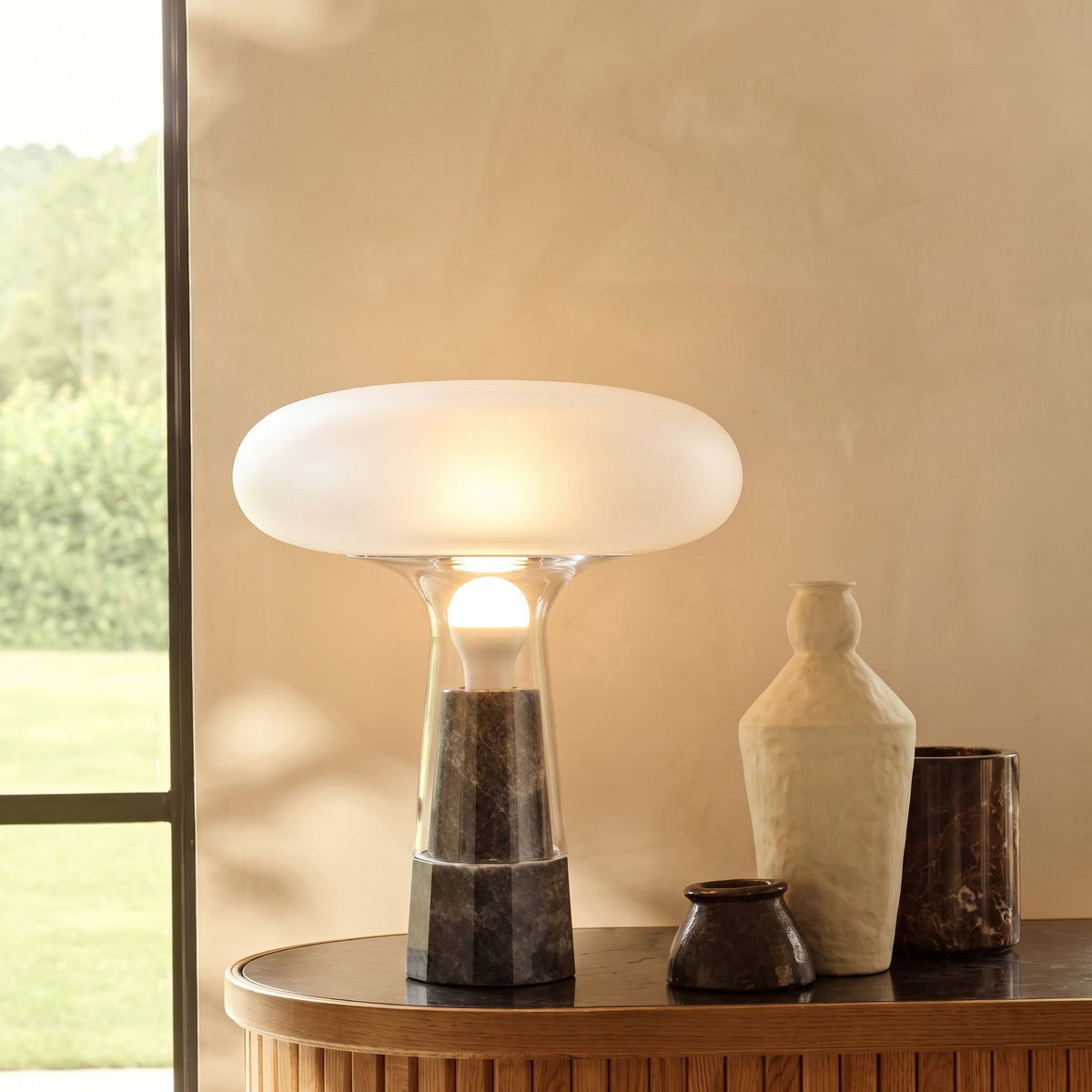 Talia Glass Marble Table Lamp
