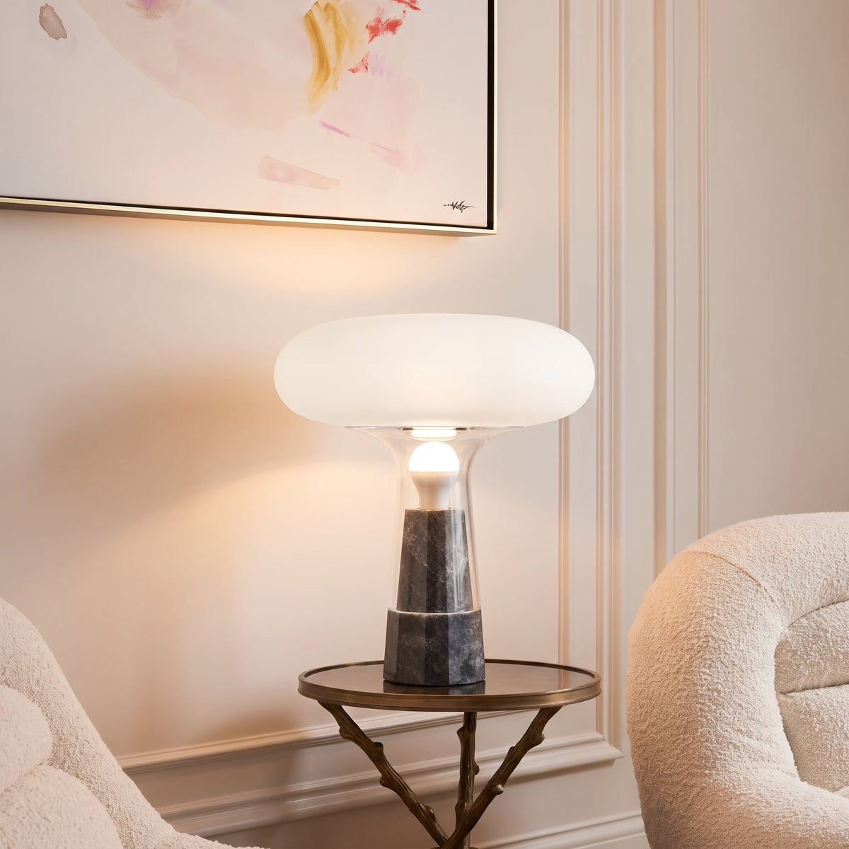 Talia Glass Marble Table Lamp