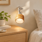Japanese Round Clip Table Lamp Wood Color Hero