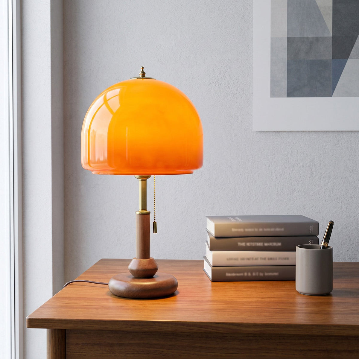 Ambra Walnut Glass Table Lamp - view 04