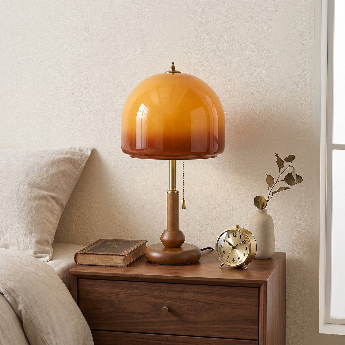 Ambra Walnut Glass Table Lamp - view 06