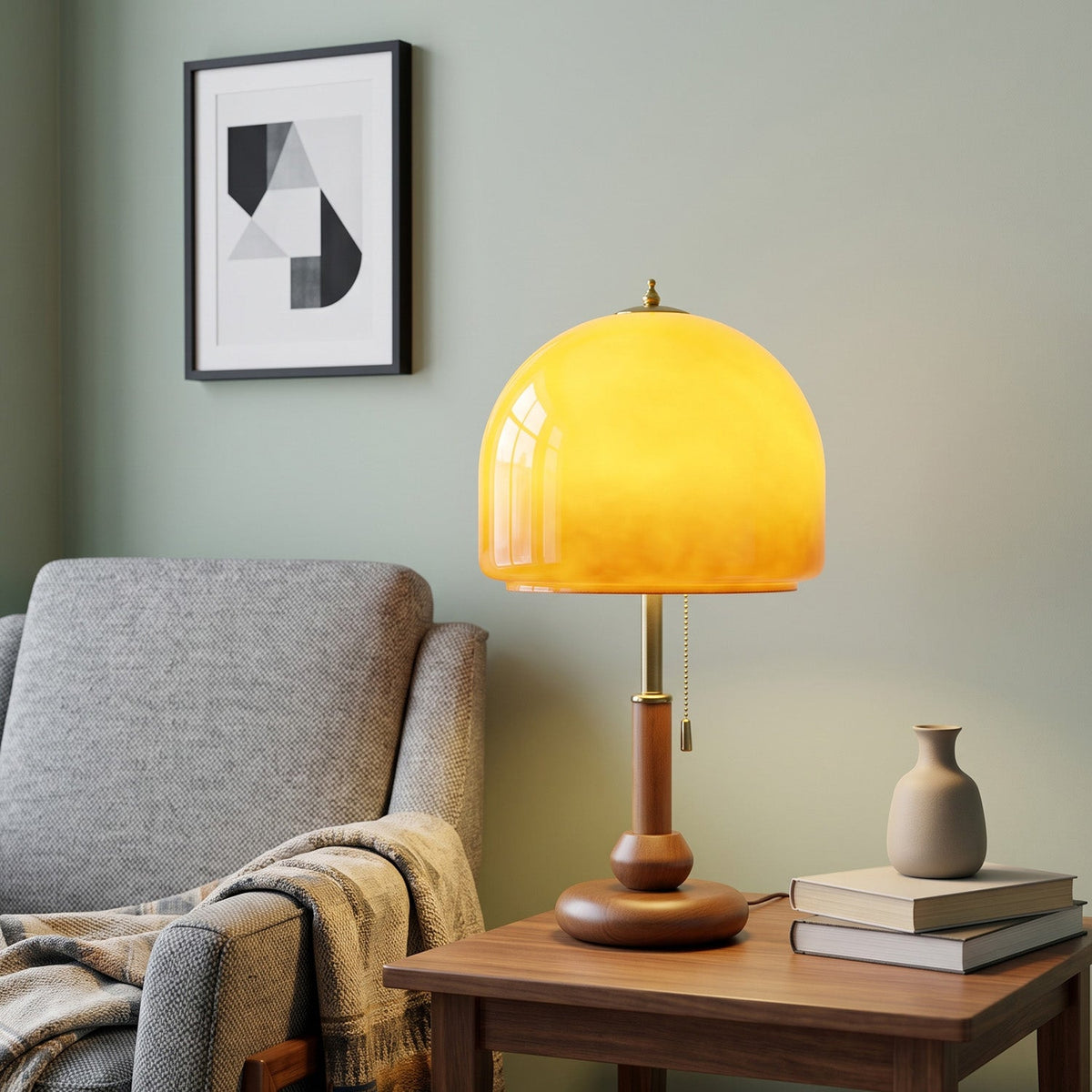 Ambra Walnut Glass Table Lamp - view 07