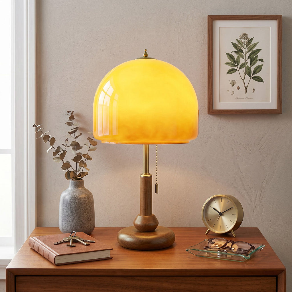 Ambra Walnut Glass Table Lamp - view 09