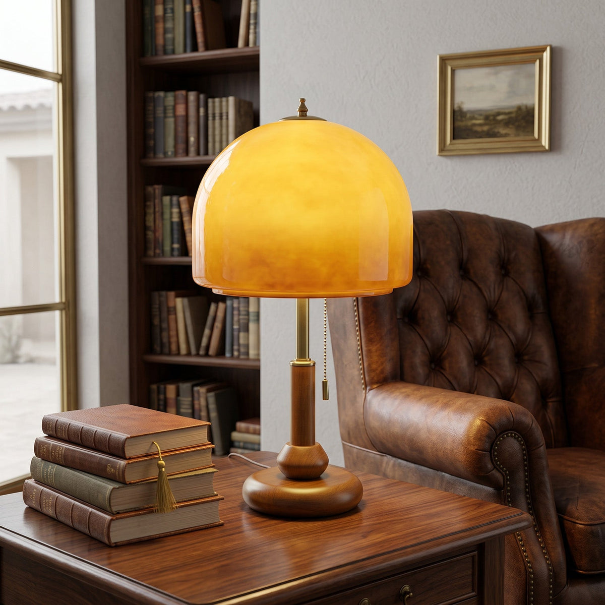 Ambra Walnut Glass Table Lamp - view 10
