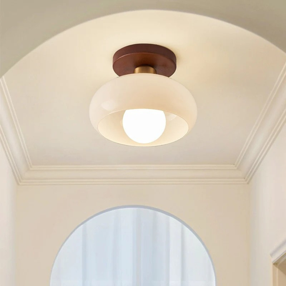 Bauhaus Cream Glass Ceiling Light - view 03