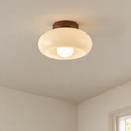 Bauhaus Cream Glass Ceiling Light