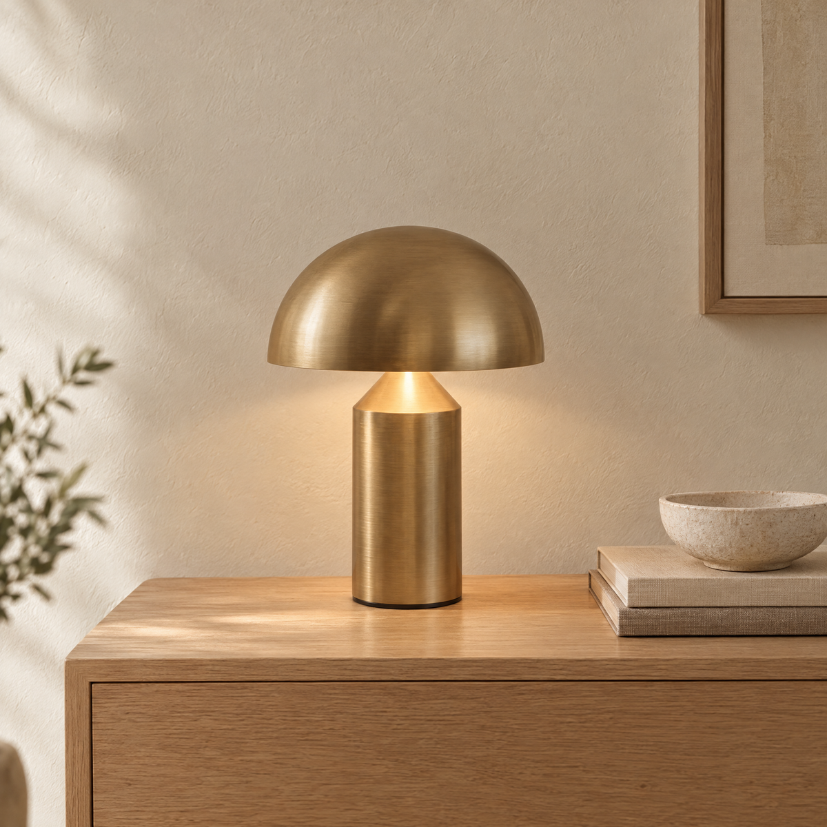 Brass Mushroom Dome Table Lamp in Brass