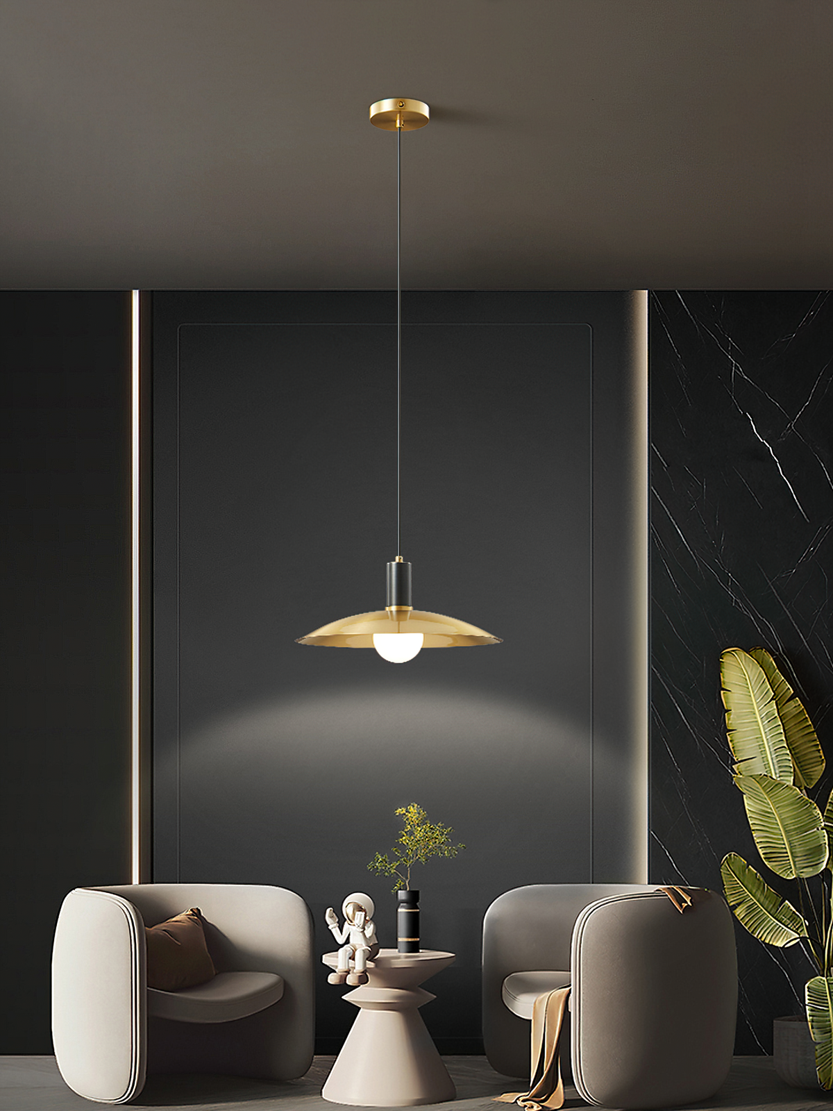 Brunel Brass Pendant Light - view 06