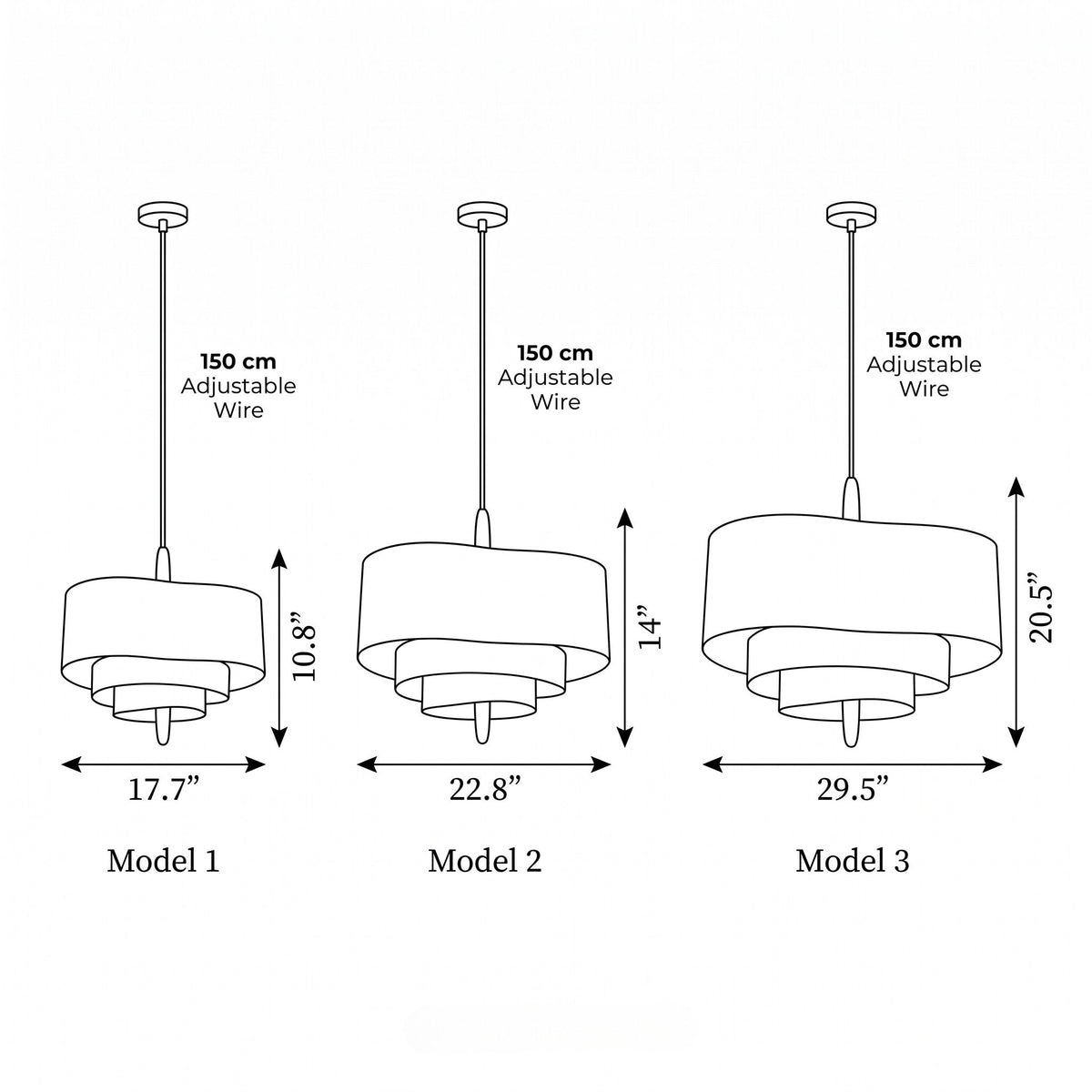 Dan Layered Fabric Pendant Light - view 04