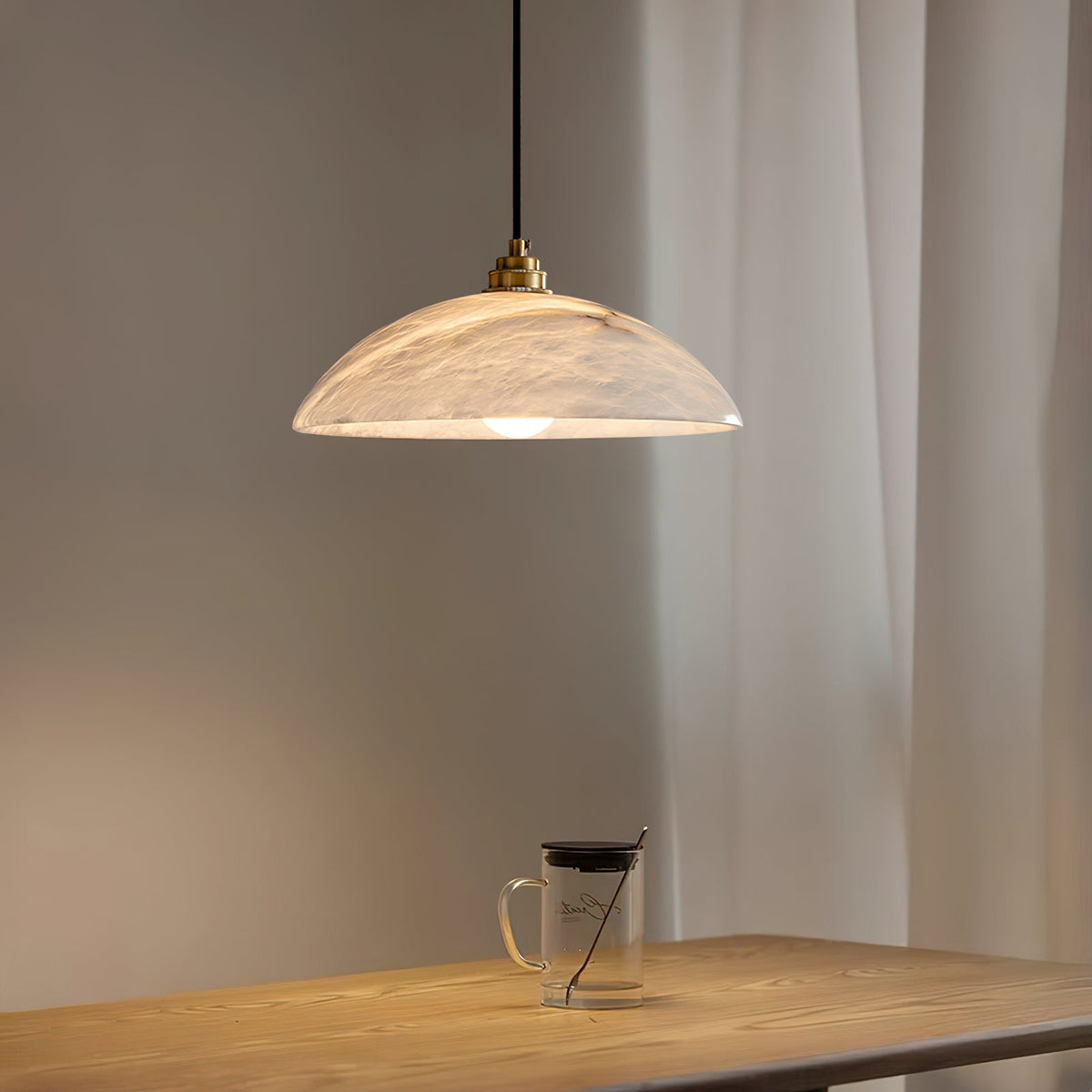 Domus Alabaster Dome Pendant Light - view 02