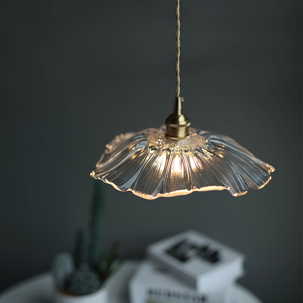 Florin Ribbed Glass Pendant Light - view 04