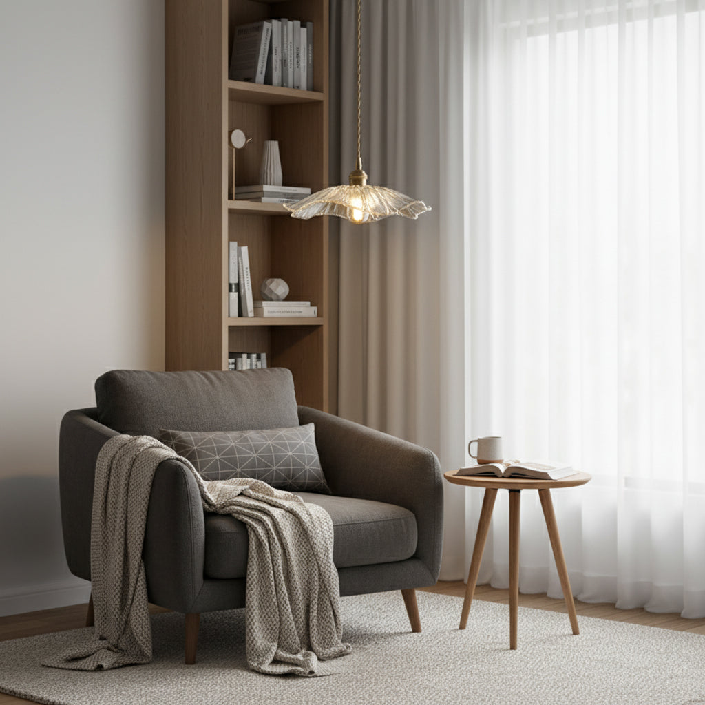 Florin Ribbed Glass Pendant Light - view 08