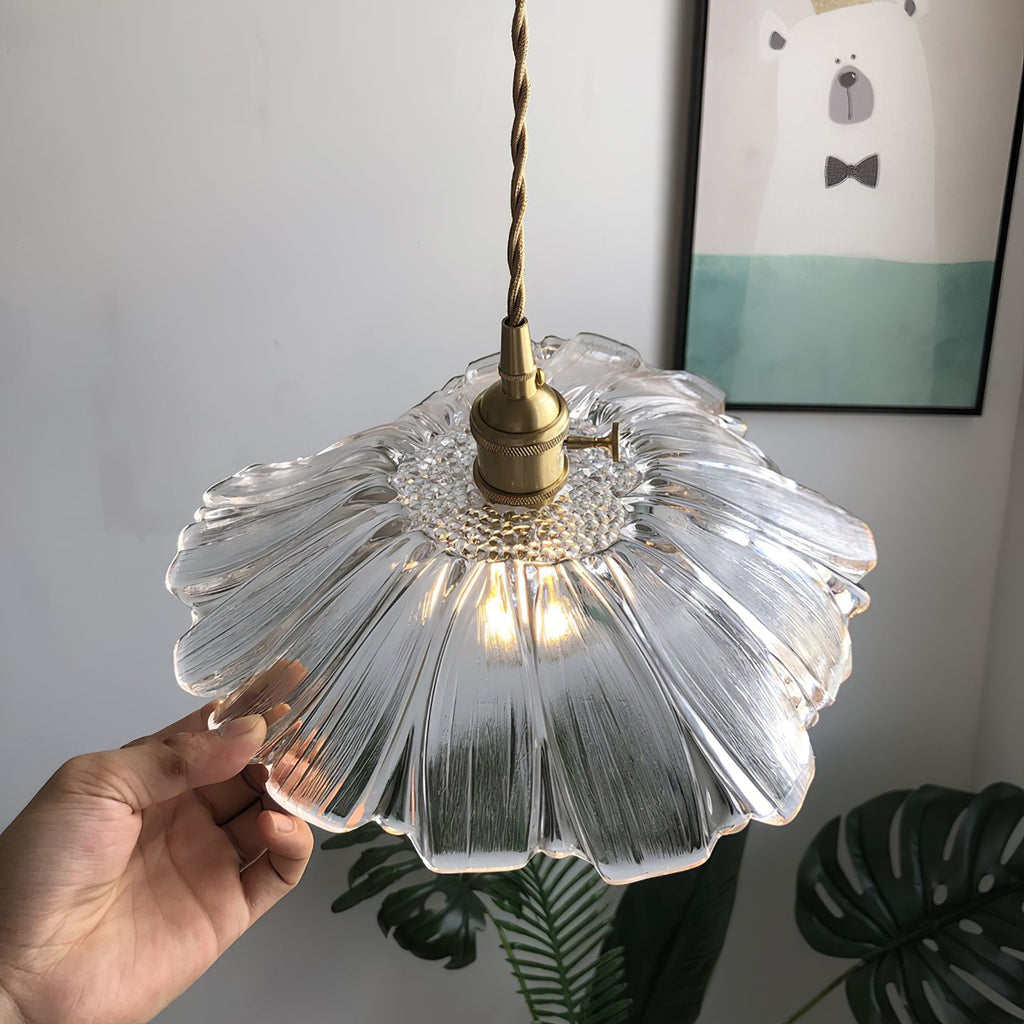 Florin Ribbed Glass Pendant Light - view 12