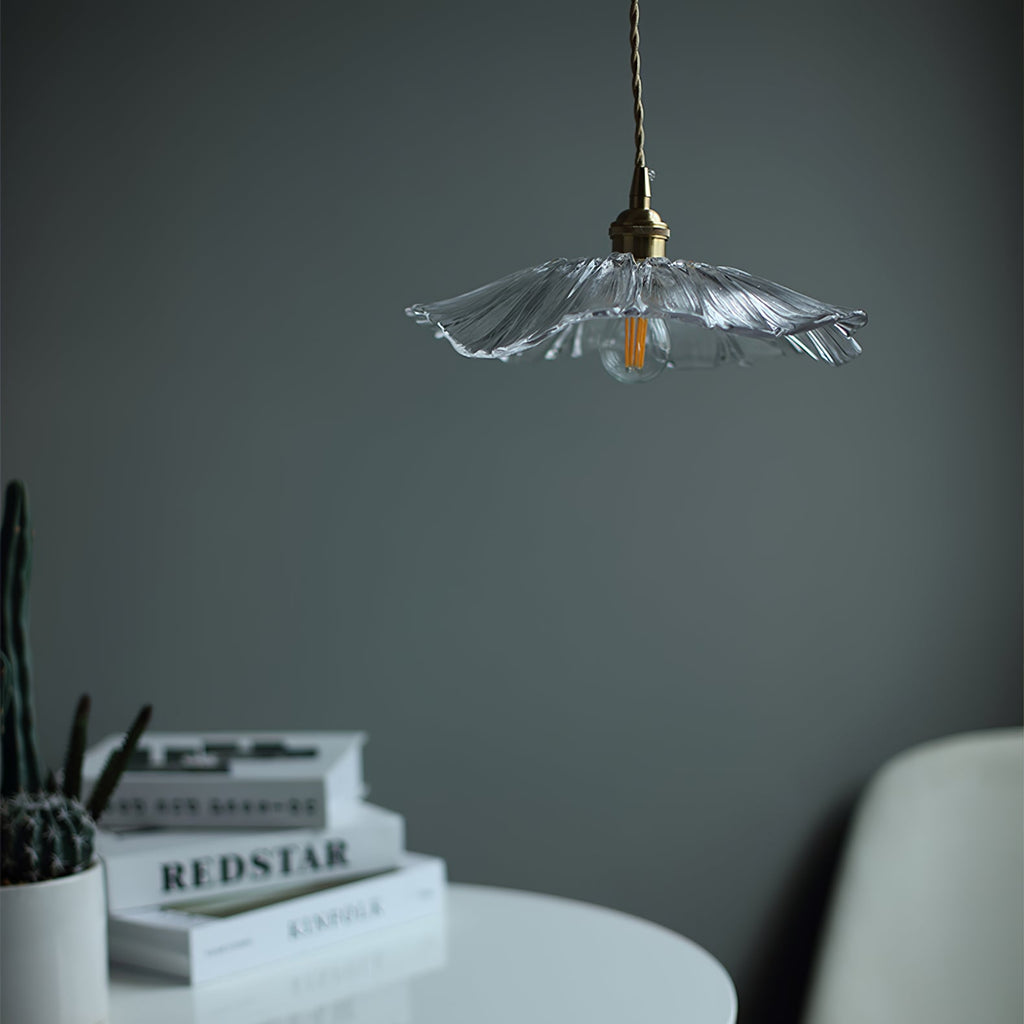 Florin Ribbed Glass Pendant Light - view 16