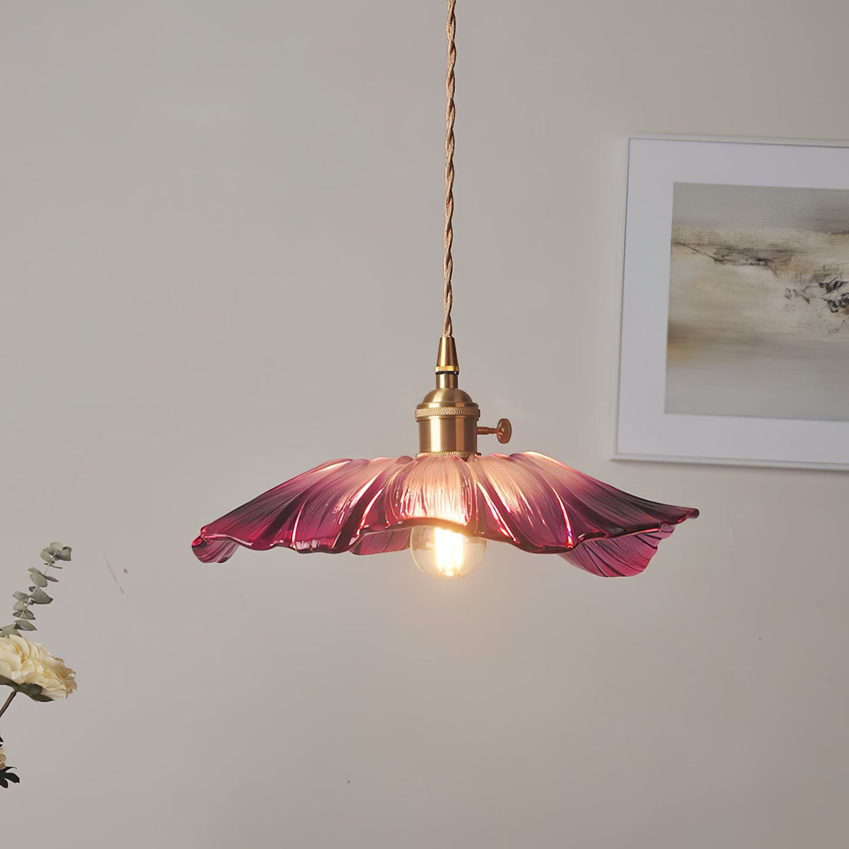 Florin Ribbed Glass Pendant Light - view 17