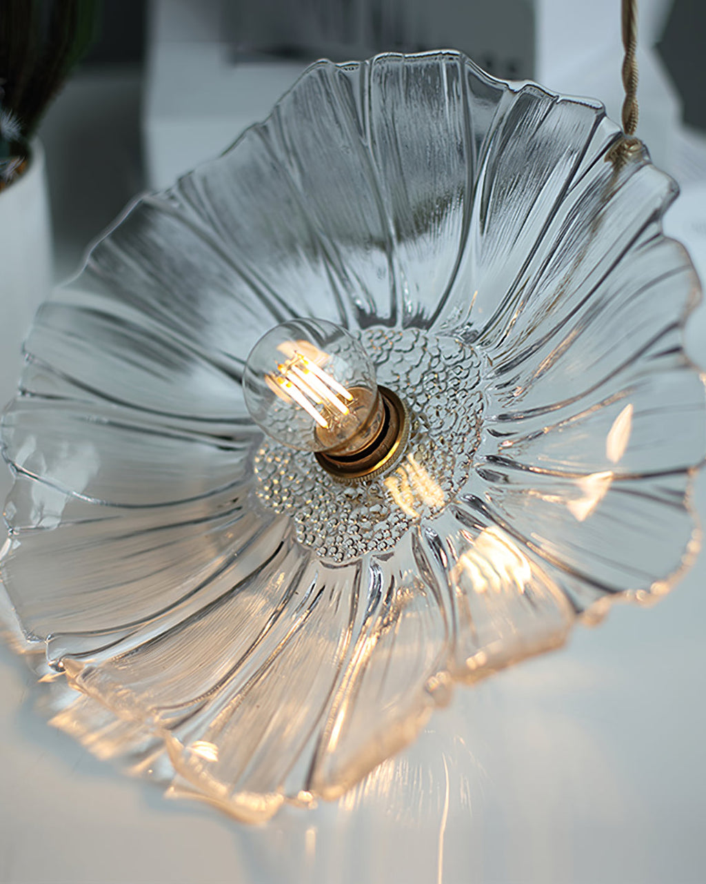Florin Ribbed Glass Pendant Light - view 36