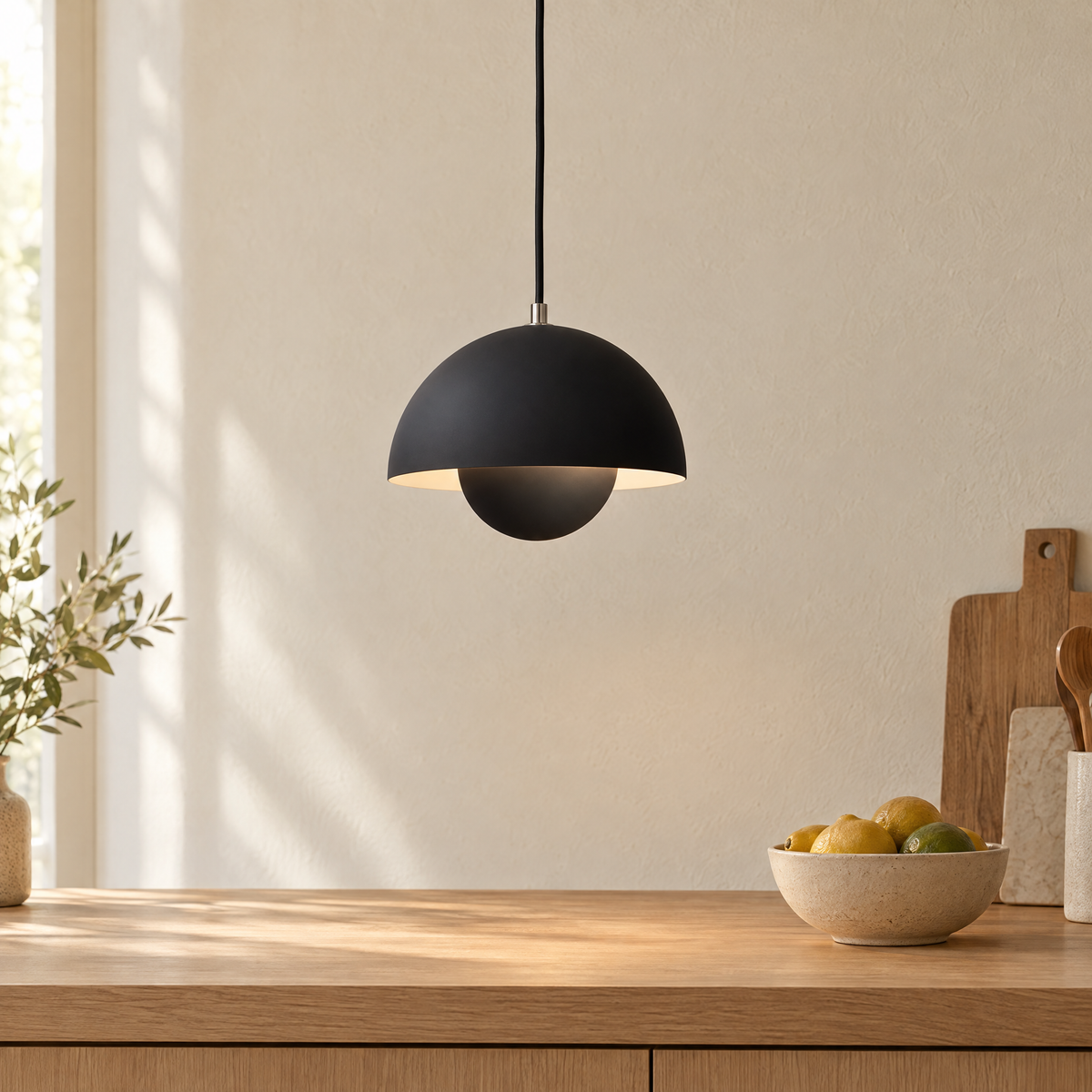 Flowerpot Mini Pendant Light in Matte Black